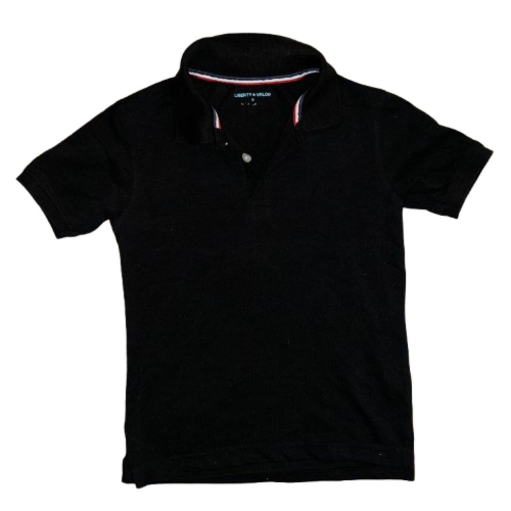 Liberty Valor kids black polo shirt short sleeved collared 5T